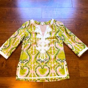 Silk kimono tunic top